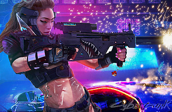 Science Fiction Cyberpunk, cyberpunk, artist, fantasy-girls, women HD wallpaper