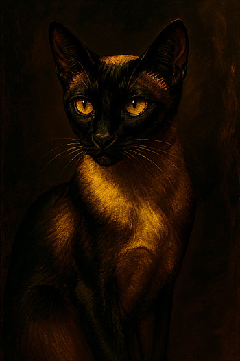 Siamese Midnight Glow - Golden-Eyed , cat, Black Cat, pet HD phone wallpaper