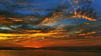 Summer Sunset, island, summer, oceans, scenery, exotic, clouds, garden, mountain HD wallpaper