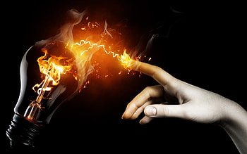 LightBulb, electricity, CG, hand HD wallpaper
