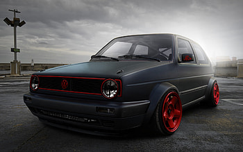 Golf Volkswagen tuning, Performance enhancement, Aggressive stance, Powerful presence HD wallpaper