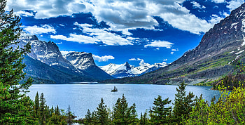 Saint Mary Lake In Glacier National Park, national-park, nature, mountains HD wallpaper