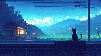 Cat - Pixel Art, cat, AI Art, pixel art, Black Cat HD wallpaper