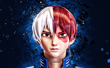Shoto Todoroki, , blue neon lights, My Hero Academia, manga, Boku no Hero Academia, Shoto Todoroki My Hero Academia, Shoto Todoroki , Todoroki Shoto HD wallpaper