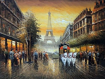 Paris, Painting, City, Town HD wallpaper