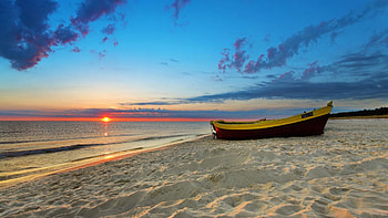 Sunset beach, background HD wallpaper