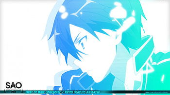 Kirito, nicecute, awesome, nice, sword art online, SAO, short hair, male, black eyes, sweet, Kirigaya Kazuto, black hair, logo, anime, light, lights, cool, anime boy HD wallpaper