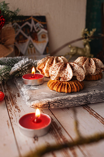 Food, Desert, Candles, Cookies, Cooking, Cookery HD phone wallpaper
