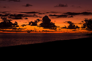 Nature, Sunset, Sea, Clouds, Beach, Horizon HD wallpaper