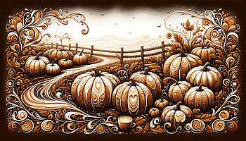 Enchanting Pumpkin Patch Artwork, pumpkin patch, pumpkin, Autumn, landscape, decorative HD wallpaper