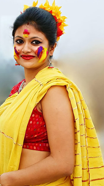 Priyanka roy, bong, saree beauty HD phone wallpaper