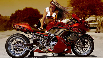 Suzuki gsx1300r, Girls and Motorcycles HD wallpaper