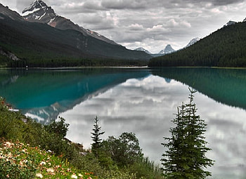 Lake, sky, nature, mountain HD wallpaper