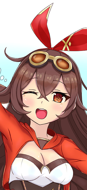 brown eyes, brown hair, video game, Genshin Impact HD phone wallpaper