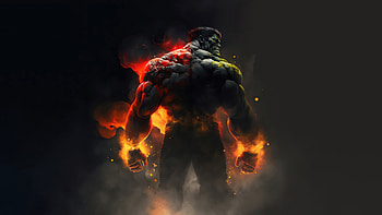 Hulk in Flames - Comic Hero, Comic, Hulk HD wallpaper