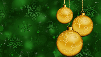 Christmas Baubles, Baubles, Gold, Christmas HD wallpaper