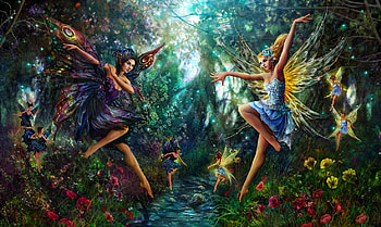 Dance of the Fairies, colorful, art, girl, beautiful, serene, woman, fairy, digital, fantasy, pretty, girls, fairies, women, lovely HD wallpaper