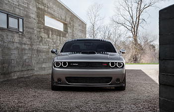 Cars, Front View, Grey, Dodge, 2015, Challenger, Hemi, 392, Scat Pack Shaker HD wallpaper