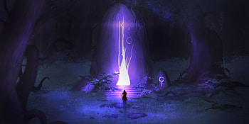 Fantasy, Art, Silhouette, Cave, Wanderer HD wallpaper