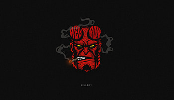 Hellboy Superhero Minimal , hellboy, superheroes, minimalism, minimalist, artist, artwork, digital-art, behance HD wallpaper