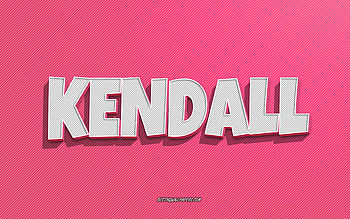 Kendall, pink lines background, with names, Kendall name, female names, Kendall greeting card, line art, with Kendall name HD wallpaper