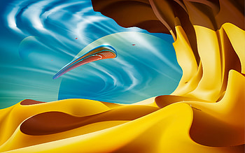 Ufo Desert, ufo, artist, artwork, digital-art HD wallpaper