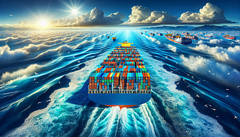Majestic Container Ship Voyage, container ship, ocean, container, shipping HD wallpaper