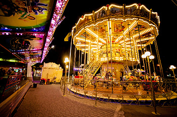 Carousel , Merry go round, Amusement park, 3D model HD wallpaper