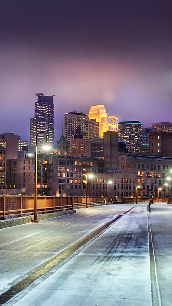 Minneapolis Skyline, Street lights, Minnesota, 6 Plus HD phone wallpaper