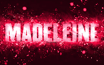 Happy Birtay Madeleine, , pink neon lights, Madeleine name, creative, Madeleine Happy Birtay, Madeleine Birtay, popular american female names, with Madeleine name, Madeleine HD wallpaper