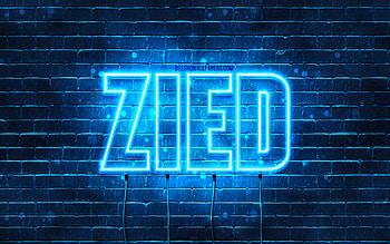 Zied, , with names, Zied name, blue neon lights, Happy Birtay Zied, popular arabic male names, with Zied name HD wallpaper