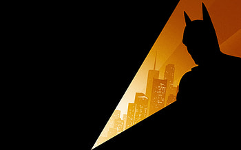 Batman silhouette, darkness, superheroes, minimalism, Bat-man, DC Comics, Batman minimalism, Batman HD wallpaper