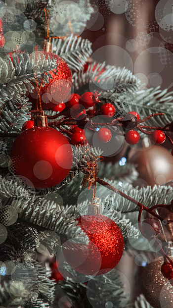 Christmas tree mobile , Festive beauty, Holiday charm, Joyful decorations HD phone wallpaper