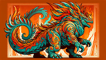 Fiery Mythical Dragon Fantasy, fantasy, creature, dragon, vibrant colors, mythical creature HD wallpaper