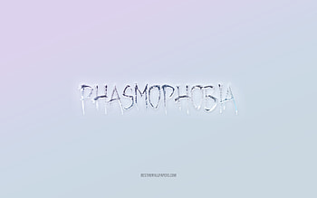 Phasmophobia logo, cut out 3d text, white background, Phasmophobia 3d logo, Phasmophobia emblem, Phasmophobia, embossed logo, Phasmophobia 3d emblem HD wallpaper