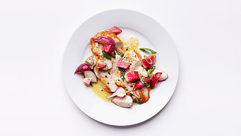 Pan seared chicken breasts, Crunchy radish salad, Delicious recipe, Bon apptit HD wallpaper