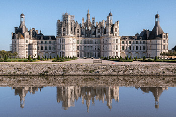 Chateau de Chambord, France, reflection, france, castle, chateau HD wallpaper