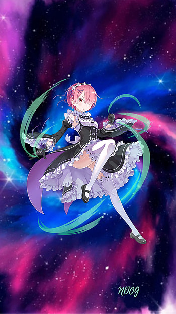 Re zero Ram, espacio, ramu, anime girl, best girl, ram re zero, ram rezero, NDOG, rezero, re zero, space, anime ram, cute waifu, ラム, anime cute girl, rezero ram, waifu, best re zero waifu, galaxy, best waifu, amime HD phone wallpaper
