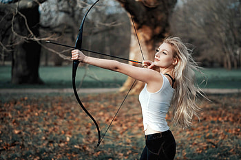 Blonde Archer Loba, archer, outdoors, model, blonde HD wallpaper
