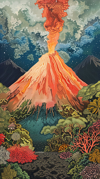 Majestic Volcano Eruption Art HD phone wallpaper