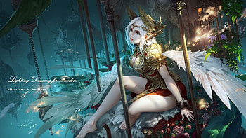 Angel, anime, CG, art HD wallpaper