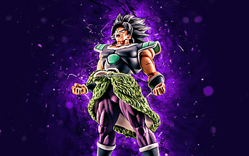 Broly, , violet neon lights, Dragon Ball, Dragon Ball Super, DBS, Broly DBS, DBS characters, Broly , Broly Dragon Ball HD wallpaper