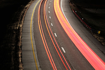 Highway, traffic, road, long exposure HD wallpaper