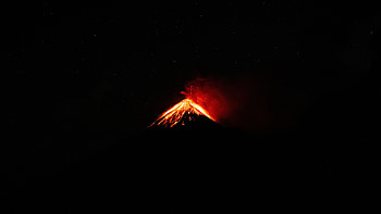Volcano, Night, Dark, Eruption, Crater HD wallpaper
