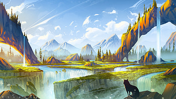 fantasy, landscape, fantasy landscape HD wallpaper