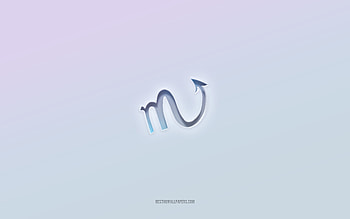 Scorpio zodiac sign, cut out 3d text, white background, Scorpio 3d sign, Scorpio emblem, Scorpio, embossed sign, Scorpio 3d emblem HD wallpaper