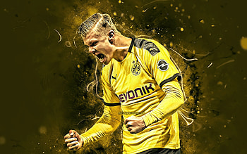 Erling Braut Håland, erling haaland, dortmund, football, yellow HD wallpaper