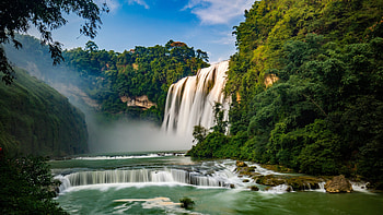 Stream, water current, river, waterfall HD wallpaper