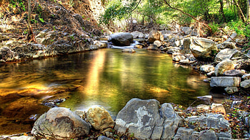 Nature, Stones, Lake, Reflection, Shadow, Cool, Spring, Creek, Brook, Coolness, Clearances, Gaps HD wallpaper