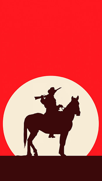 Artistic cowboy Horse Red Western Red Dead Redemption. HD phone wallpaper